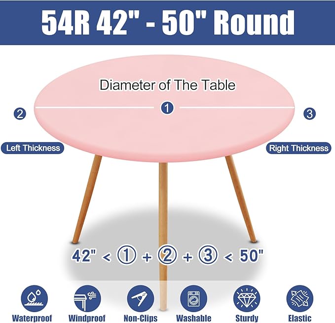 Round Spandex Tablecloth, Elastic Fitted Waterproof Tablecloths - Image 8