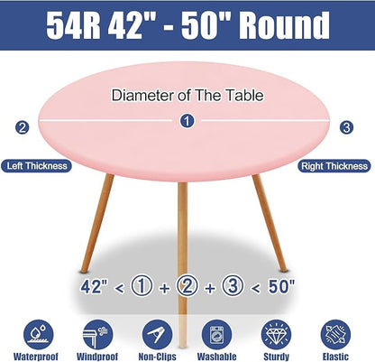 Round Spandex Tablecloth, Elastic Fitted Waterproof Tablecloths - Image 8