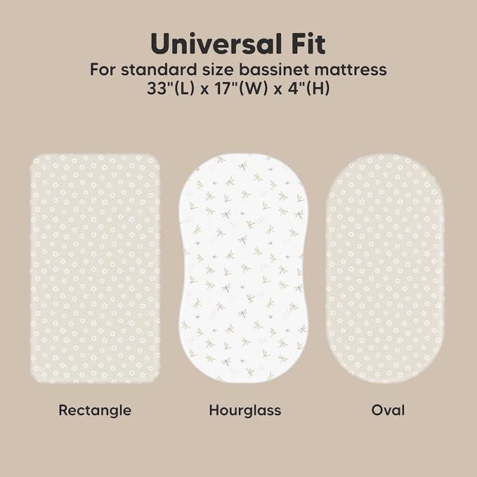 2-Pack Organic Bassinet Sheets for Girls, Boys - Image 3