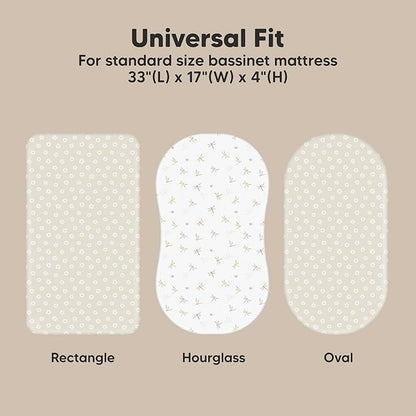 2-Pack Organic Bassinet Sheets for Girls, Boys - Image 3