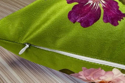 Vintage Green Floral Bouquet 24x24 Plush Pillow Case, Double-Sided Printed - Image 6