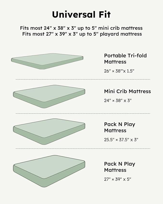 Pack and Play Sheets Fitted, Mini Crib Sheets 2-Pack - Image 5