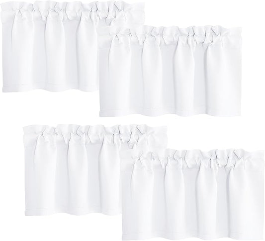 NICETOWN 4 Panels Pure White Valances by NICETOWN