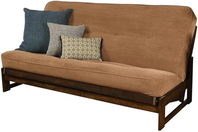BOWERY HILL Full Fabric Futon in Marmont Brown Mocha-Frame Not Included by BOWERYHILL