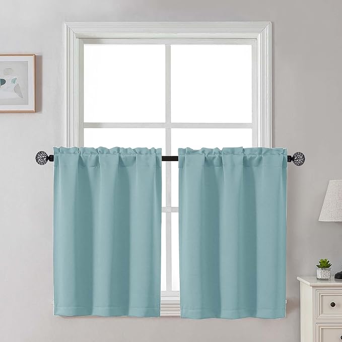Gwine Short Curtains 30 Inch Length, Light Filtering Small Kitchen Window by Gwine