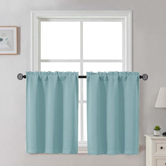 Gwine Short Curtains 30 Inch Length, Light Filtering Small Kitchen Window by Gwine