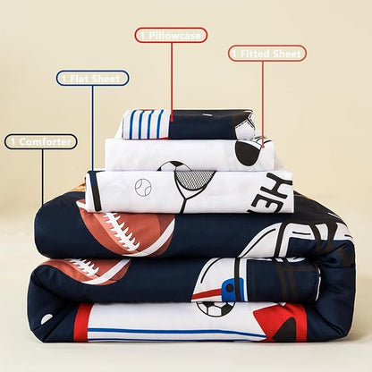 PERFEMET 4 Pieces Sports Toddler Bedding Sets - Image 7