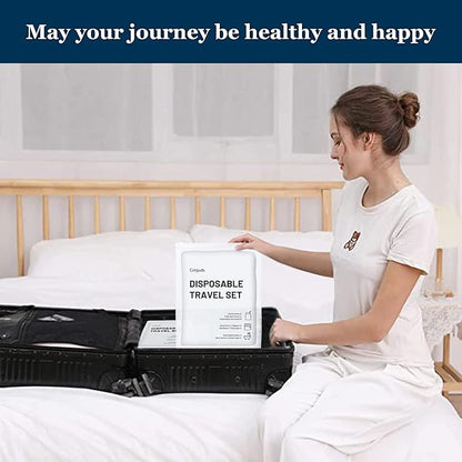 Extguds Disposable Travel Set: Bed Sheet×1+Duvet Cover×1+Pillow case×2+Bath - Image 6