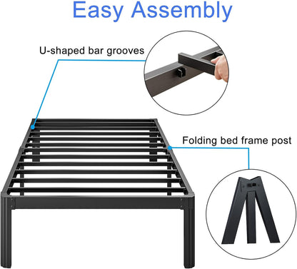12 inch high platform queen bed frame no, side view
