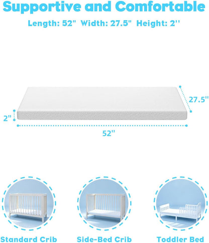 2"x27.5"x52" mattress topper, 27.5" wx52 l size with shown in use