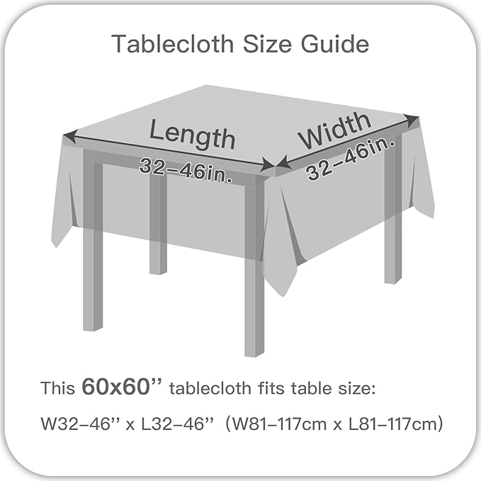 maxmill Linen Looking Square Tablecloth Waterproof Spillproof Wrinkle Resistant - Image 7