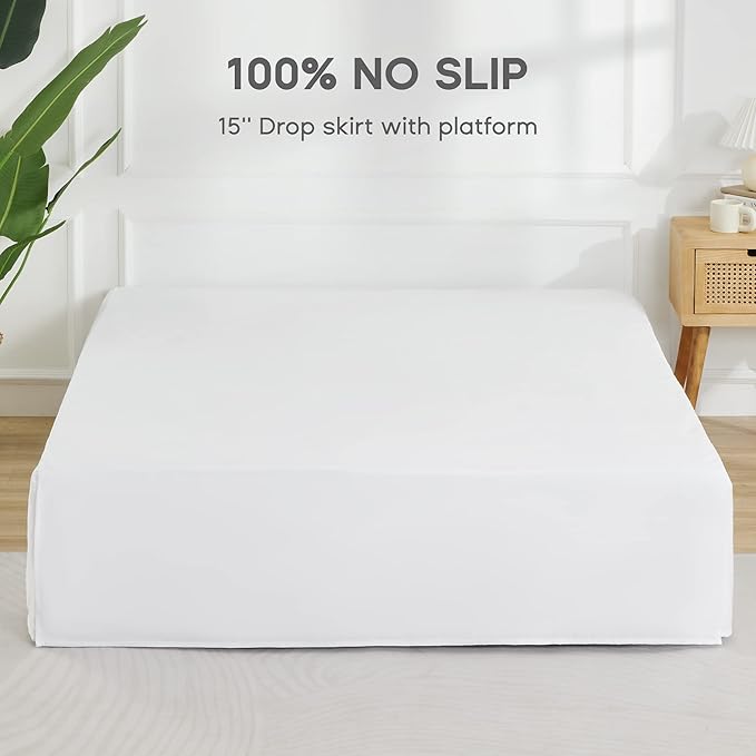 SONIVE Twin Bed Skirt, Classic Tailored Easy Fit Brushed Microfiber Skirts - Image 3