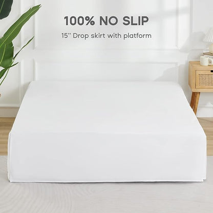 SONIVE Twin Bed Skirt, Classic Tailored Easy Fit Brushed Microfiber Skirts - Image 3