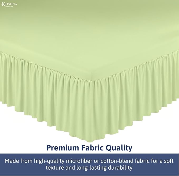 KRISHNA Ruffled Bed Skirt with Split Corners Queen, 100% Microfiber Hotel - Image 6