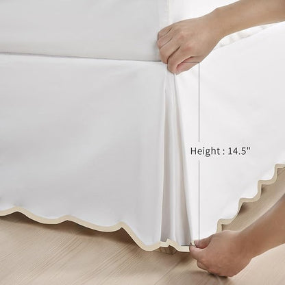 HIG Off-White Chic Full Bed Skirt - Image 4