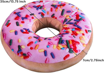 HYSEAS Round Throw Pillow 14 Inch Pink Donut, 3D Digital Print Decorative - Image 2