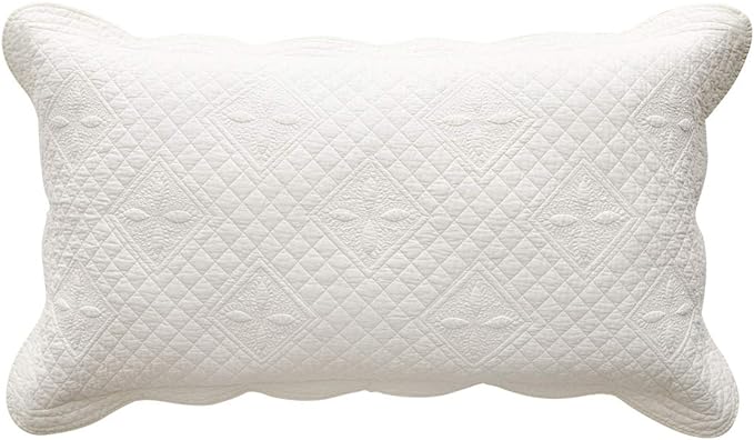 Calla Angel Sage Garden Luxury Pure Cotton Matelasse Quilted Pillow Sham by Calla+Angel