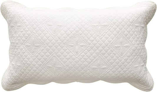 Calla Angel Sage Garden Luxury Pure Cotton Matelasse Quilted Pillow Sham by Calla+Angel