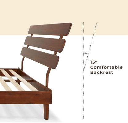 bme caden 15 inch deluxe bed frame with showing dimensions