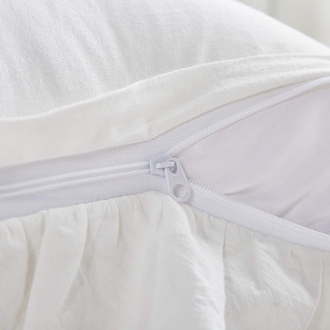 White Ruffle Decorative Throw Pillow Covers - Image 6