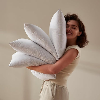 Feather Throw Pillow Inserts Set of 2, Soft Fluffy Square 20 x 20 Inches - Image 7