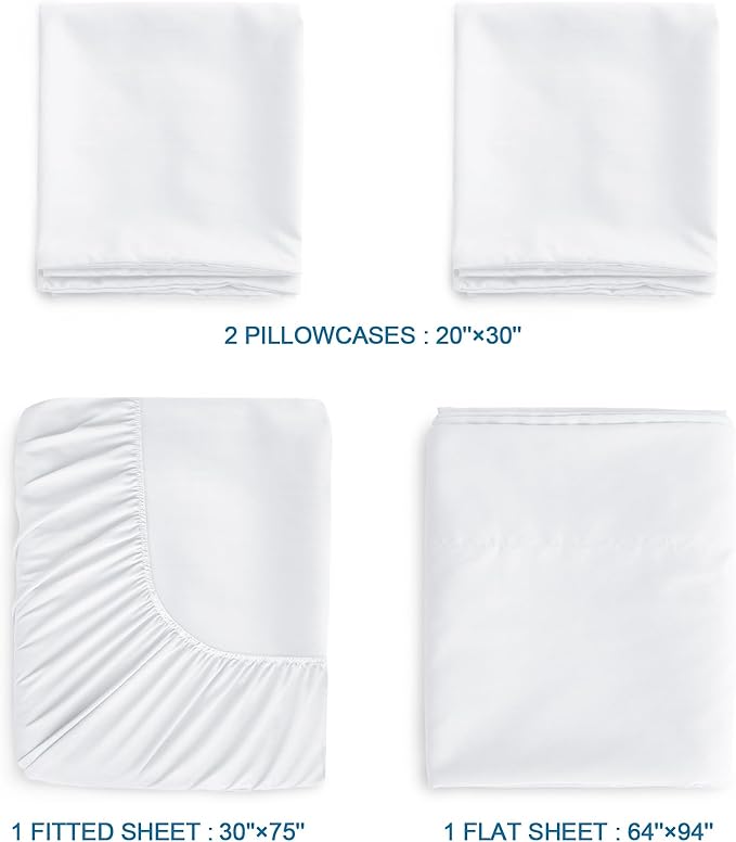 SPRINGSPIRIT Twin Sheets Set, 4 Piece Bed Sheets Set Deep Pockets, Super Soft - Image 5