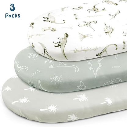 Ultra Soft Stretchy Jersey Knit Fitted Bassinet Sheets 3 Pack, Universal Fitted - Image 5