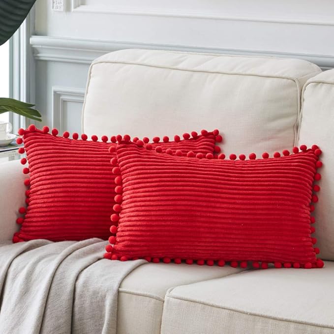 Fancy Homi Pack of 2 Christmas Rectangle Decorative Throw Pillow Covers by Fancy+Homi