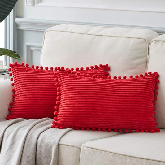 Fancy Homi Pack of 2 Christmas Rectangle Decorative Throw Pillow Covers by Fancy+Homi