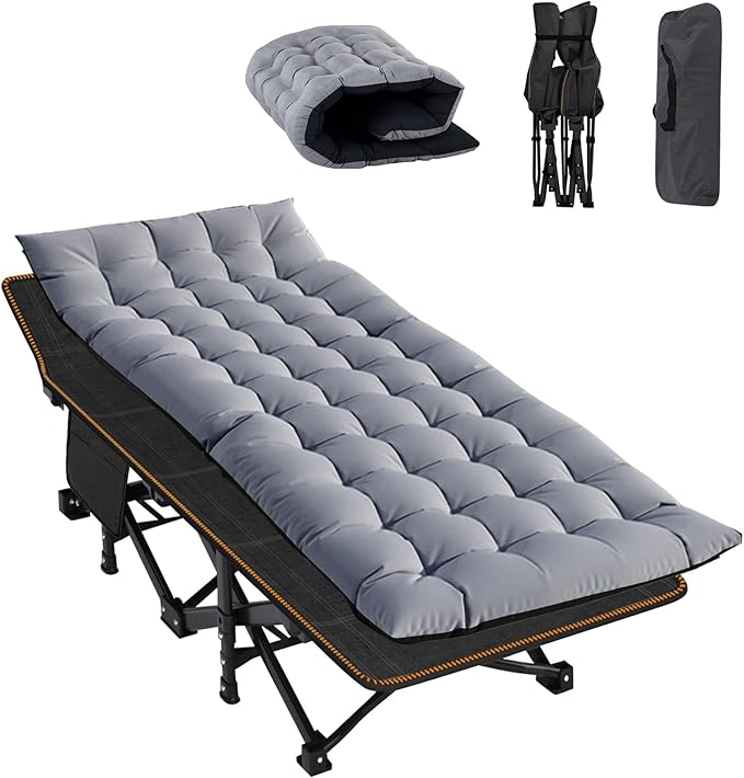 ABORON Camping Cot for Adult 28" Extra Wide, Heavy-Duty 1200D Oxford Cot for by ABORON