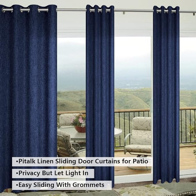 Pitalk 52 x 96 Inches Long Blue Curtains - Image 2