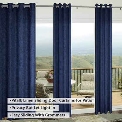 Pitalk 52 x 96 Inches Long Blue Curtains - Image 2