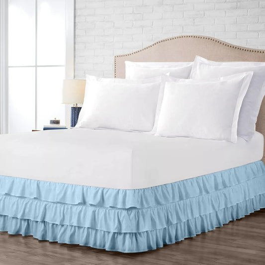 Multi-Ruffle Bed Skirt, Soft Multi Elastic Dust Ruffles