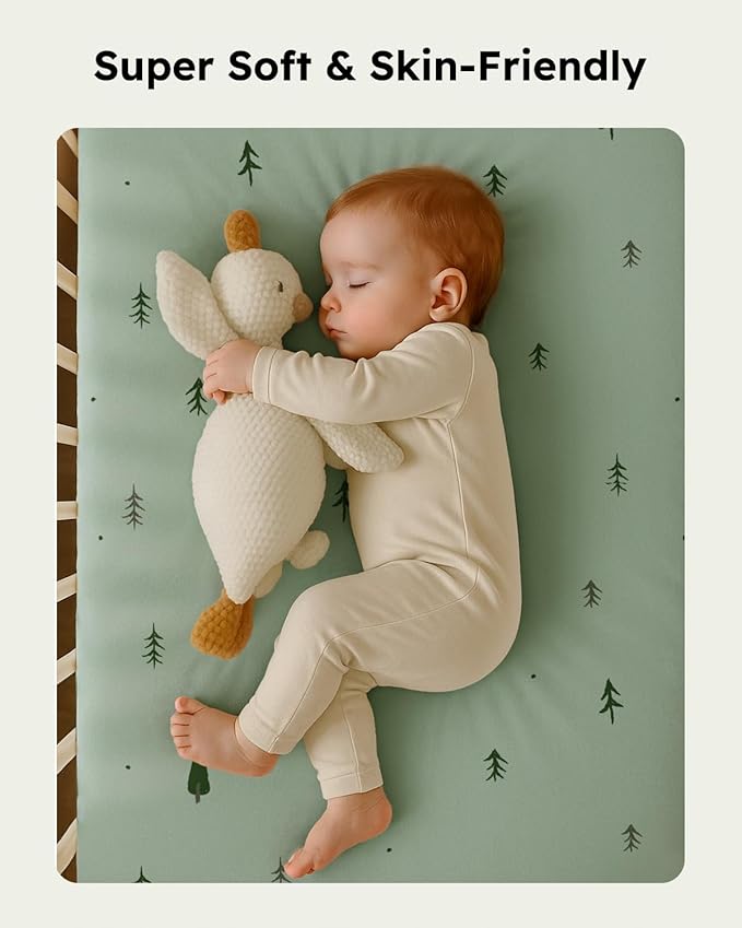 Pack and Play Sheets Fitted, Mini Crib Sheets 2-Pack - Image 3