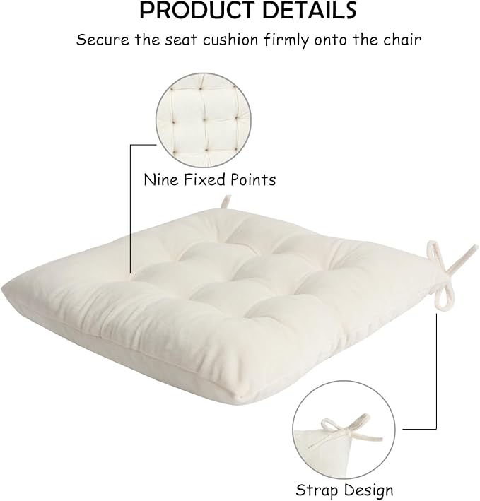 2 Pack Square Seat Cushion Chair Pads - Image 4