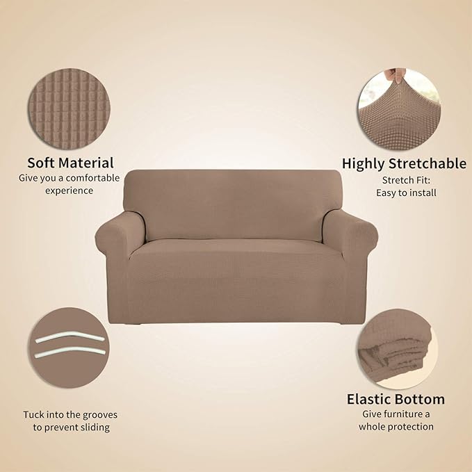 Easy-Going Stretch 4 Seater Sofa Slipcover 1-Piece Sofa Cover Furniture - Image 4
