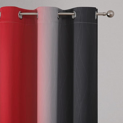 Estelar Textiler Ombre Red and Black Curtains 72 Inch Length 2 panels, Complete - Image 4