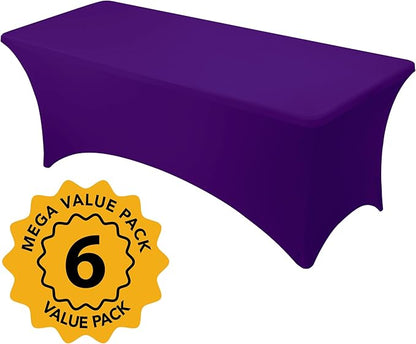 6-Pack Premium Purple Spandex Tablecloths - Image 2