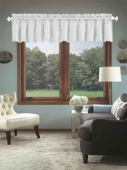 104 Inch Extra Wide Valance for Windows Living Room Bedroom Valance Greyish by HighQualityCurtains
