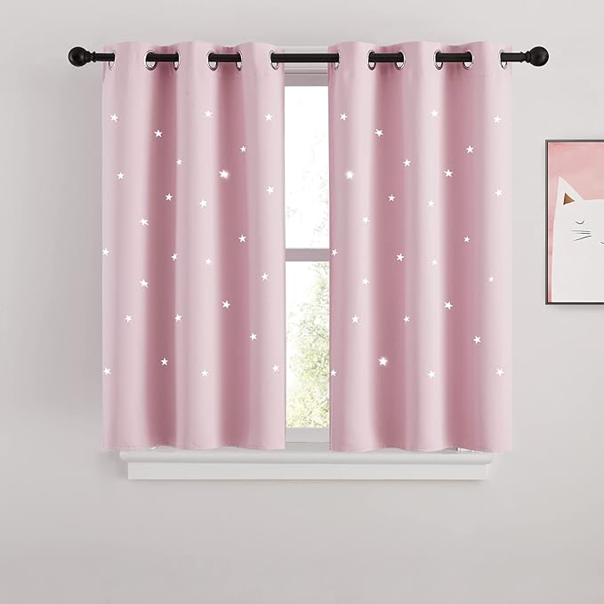 NICETOWN Pink Star Cutout Curtains by NICETOWN