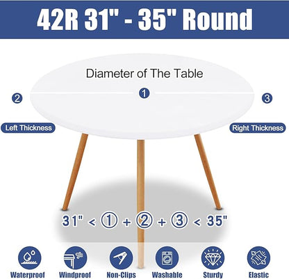 Round Spandex Tablecloth, Elastic Fitted Waterproof Tablecloths - Image 8