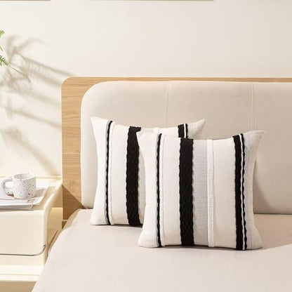 Boho Throw Pillow Covers 18x18 Set of 2 Farmhouse Decorative Cushion Case - Image 5