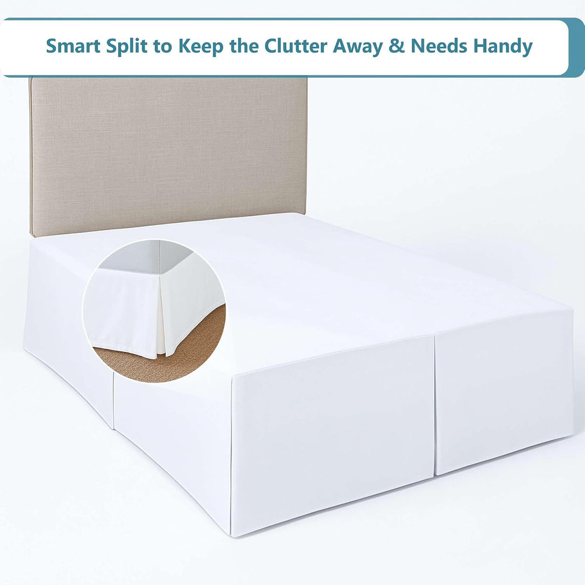 pleated bed skirt full size, easy fit with, package contents