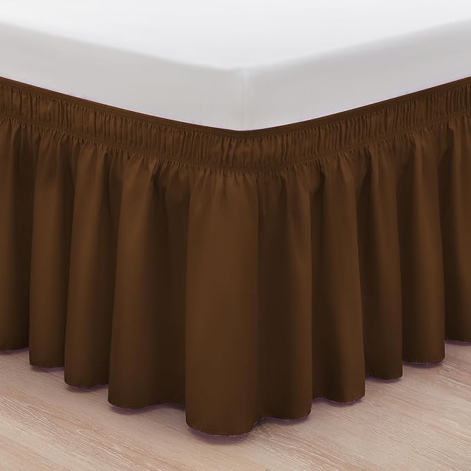 RIMELA Bed Skirt Full Size 15 Inch Drop, Elastic Bed Skirting by RIMELABedSkirt