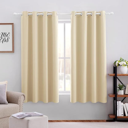 HOMEIDEAS Blackout Curtains for Bedroom 52 X 63 Inch Length 2 Panels Set Beige by HOMEIDEAS