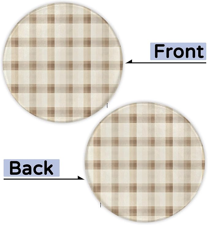 Gingham Check Foam Padded Seat Cushion - Image 6