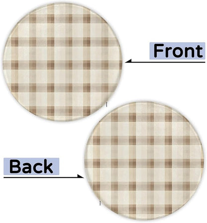 Gingham Check Foam Padded Seat Cushion - Image 6