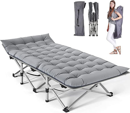 ABORON Camping Cot for Adult 28" Extra Wide, Heavy-Duty 1200D Oxford Cot for - Image 8
