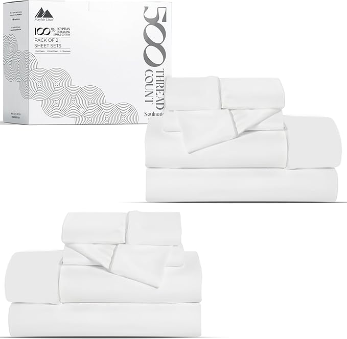 Mayfair Linen 100% Egyptian Cotton 2 Pack Full Sheet Set by MayfairLinen