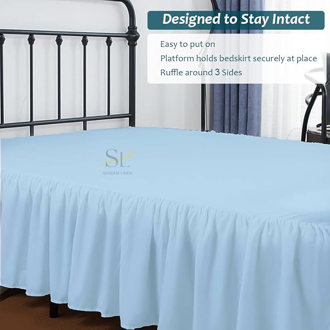 Shreem Linen Ruffled Bed Skirt - Image 7